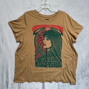 Jefferson Airplane Shirt Womens XL Brown Somebody To Love Graphic Psychedelic